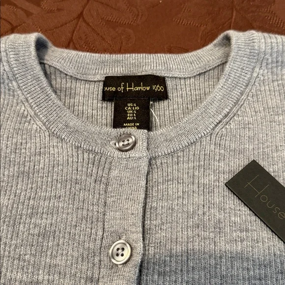 House of Harlow 1960 Merino Wool Cropped Cardigan. Ladies L - Picture 7 of 14